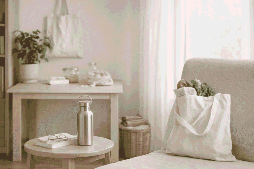 Reusable everyday items used in a zero waste lifestyle for beginne