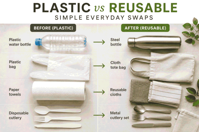 Plastic vs Reusable: Simple Everyday Swaps